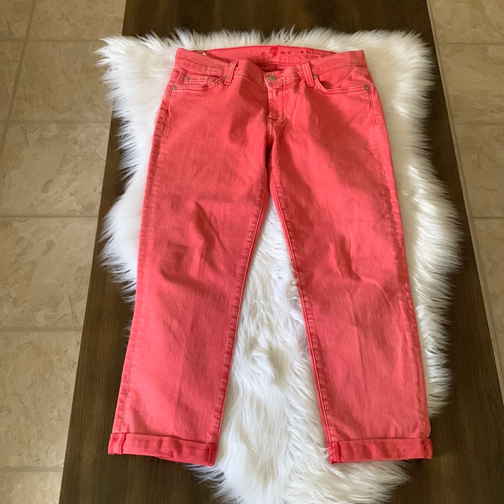 7 For All ManKind Skinny Crop & Roll Jeans Size 29